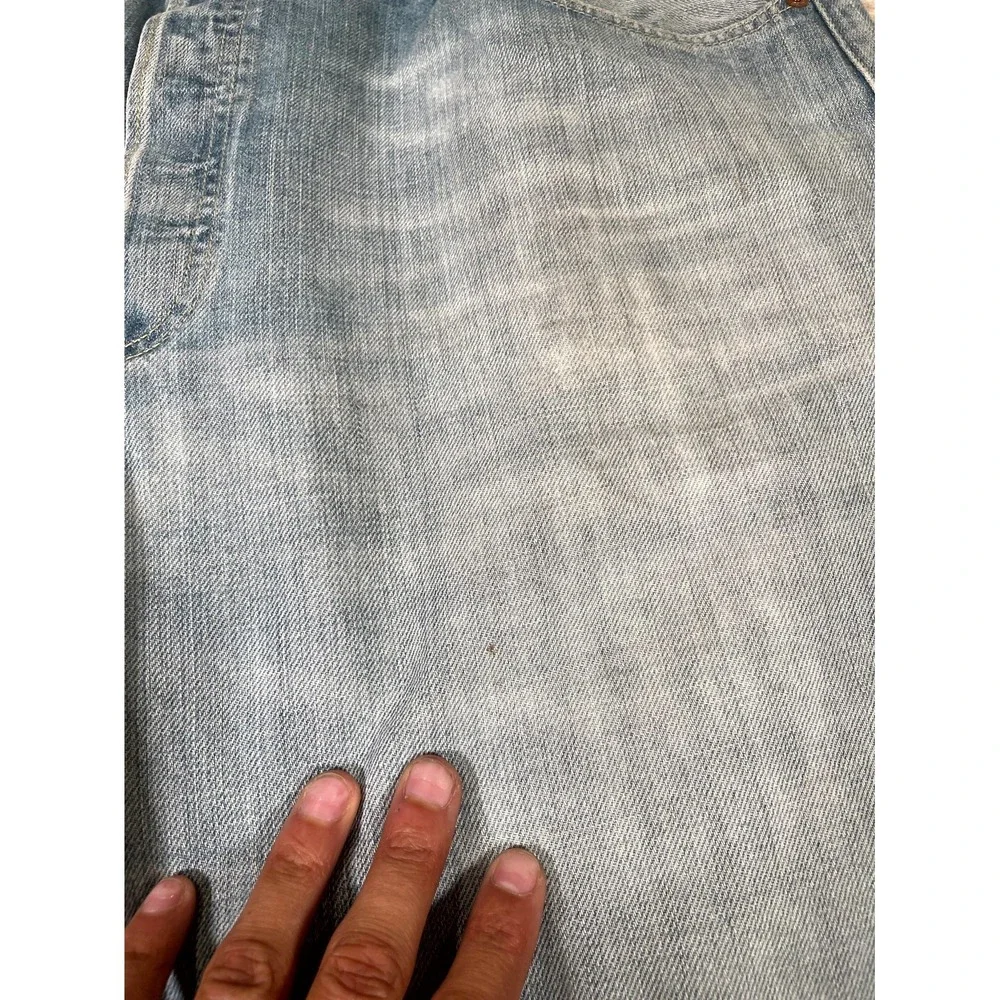 Levis 505 Regular Fit Jeans Mens 36x30 Blue‎ Whiskered Denim Straight Leg Cotton